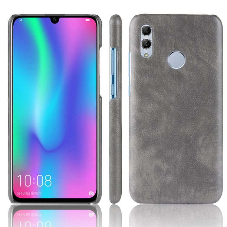 Litchi Texture PU Leather Coated Plastic Mobile Cover for Huawei P Smart (2019) - Grey-1