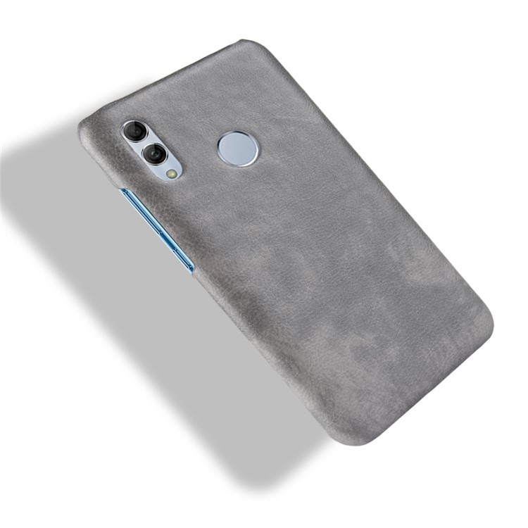 Litchi Texture PU Leather Coated Plastic Mobile Cover for Huawei P Smart (2019) - Grey-5