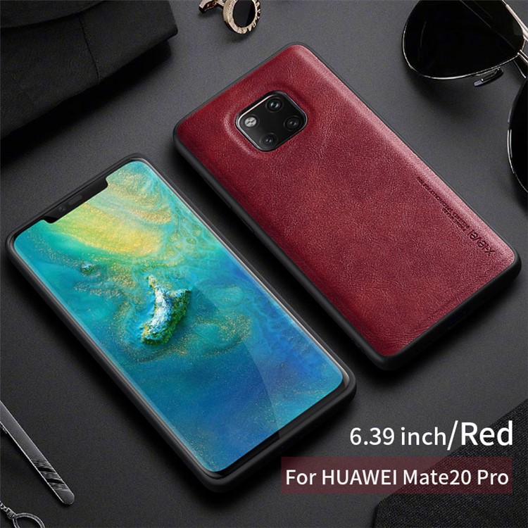 X-LEVEL Vintage Style PU Leather Coated TPU Cellphone Shell for Huawei Mate 20 Pro - Red-1