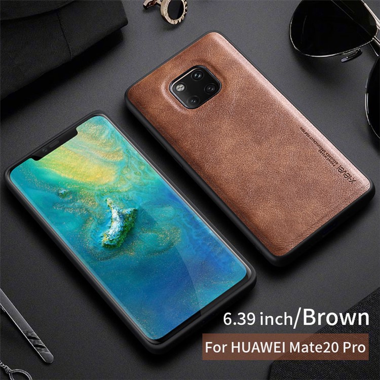 X-LEVEL Vintage Style PU Leather Coated TPU Mobile Phone Casing for Huawei Mate 20 Pro - Brown-1