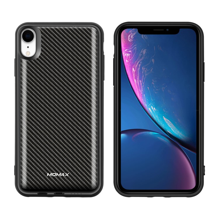 MOMAX Q.Power Pack Magnetic Phone Case 5000mAh Wireless Battery Pack iPhone XR - Carbon Fiber Texture-1