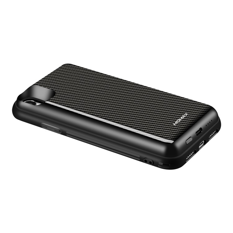 MOMAX Q.Power Pack Magnetic Phone Case 5000mAh Wireless Battery Pack iPhone XR - Carbon Fiber Texture-11