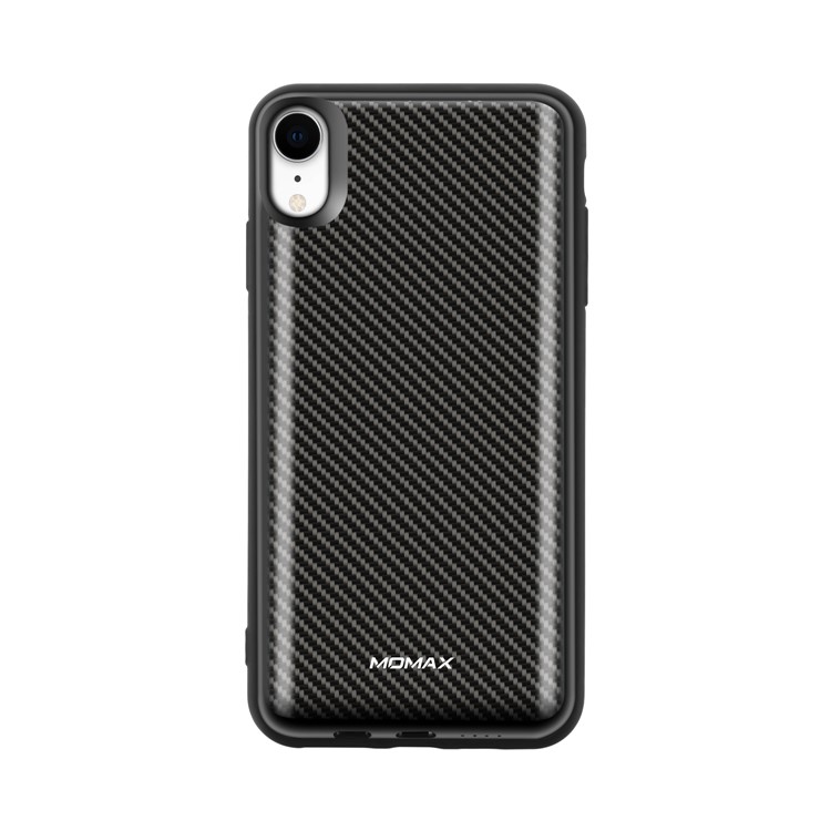 MOMAX Q.Power Pack Magnetic Phone Case 5000mAh Wireless Battery Pack iPhone XR - Carbon Fiber Texture-2