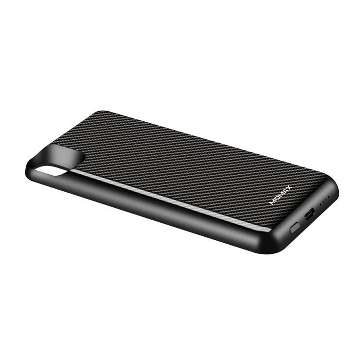 MOMAX Q.Power Pack Magnetic Phone Case 5000mAh Wireless Battery Pack iPhone XR - Carbon Fiber Texture-8