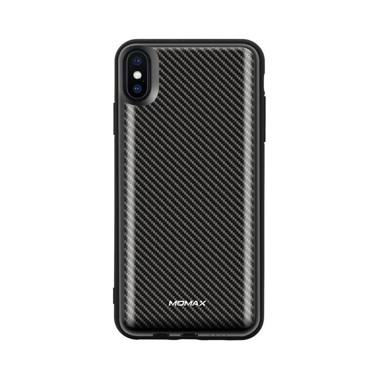 MOMAX Q. Pacote De Poder 6000 Mah Bateria Magnética Externa Sem Fio Pacote De Proteção Case Para Iphone Xs Max - Textura De Fibra De Carbono-2