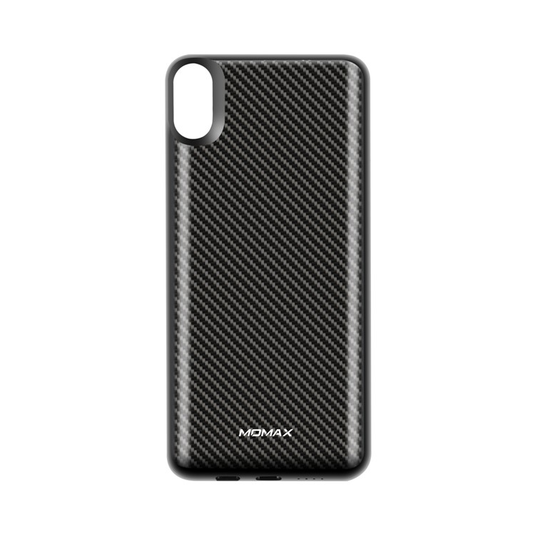 MOMAX Q. Pacote De Poder 6000 Mah Bateria Magnética Externa Sem Fio Pacote De Proteção Case Para Iphone Xs Max - Textura De Fibra De Carbono-5