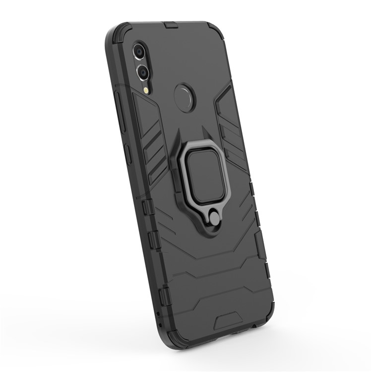 Finger Ring Kickstand PC + TPU Hybrid Cell Phone Cover for Huawei Honor 10 Lite - Black-2