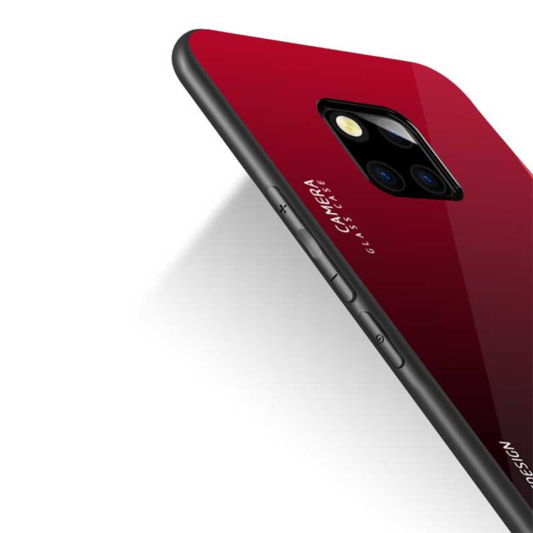 NXE Tempered Glass Back + TPU Hybrid Cover for Huawei Mate 20 Pro - Red-2