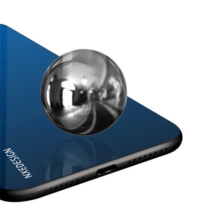 NXE Tempered Glass Back + TPU Hybrid Phone Case for Huawei Mate 20 Pro - Dark Blue-3