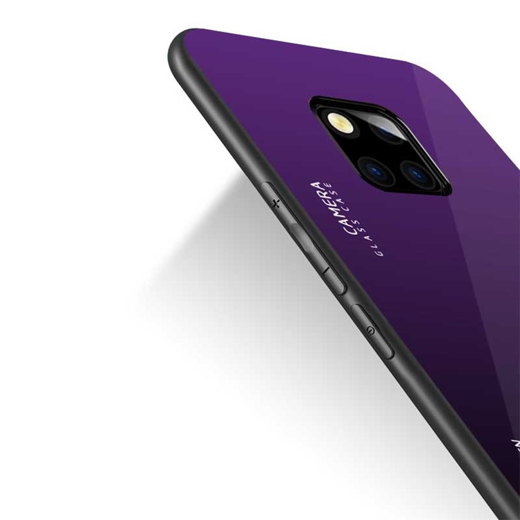 NXE Tempered Glass Back + TPU Hybrid Protection Case for Huawei Mate 20 Pro - Dark Purple-2