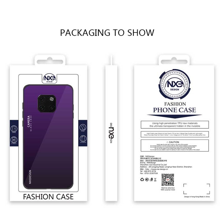 NXE Tempered Glass Back + TPU Hybrid Protection Case for Huawei Mate 20 Pro - Dark Purple-4