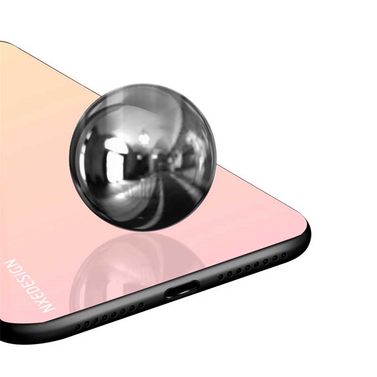 NXE Tempered Glass Back + TPU Combo Case for Huawei Mate 20 Pro - Yellow / Pink-3