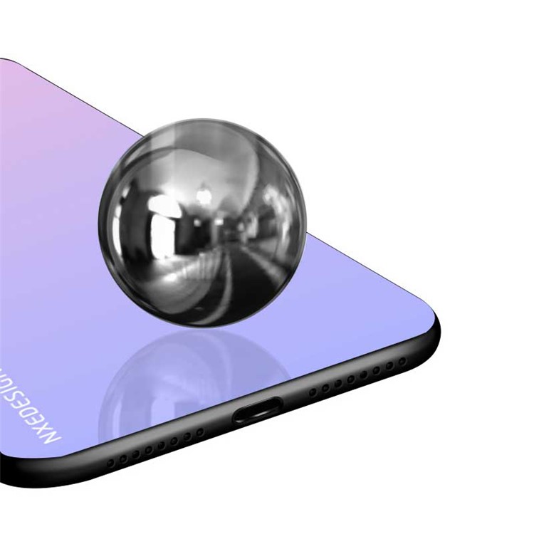 NXE Tempered Glass Back + TPU Hybrid Cover Shell Case for Huawei Mate 20 Pro - Light Purple-3