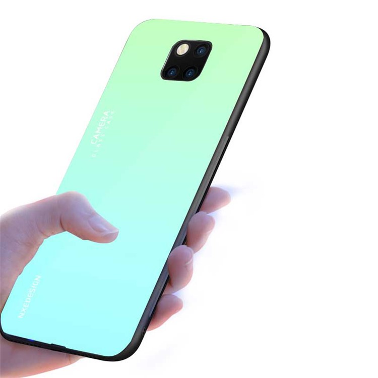 NXE Tempered Glass Back + TPU Hybrid Case for Huawei Mate 20 Pro - Green-1