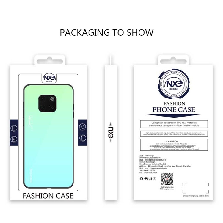 NXE Tempered Glass Back + TPU Hybrid Case for Huawei Mate 20 Pro - Green-4