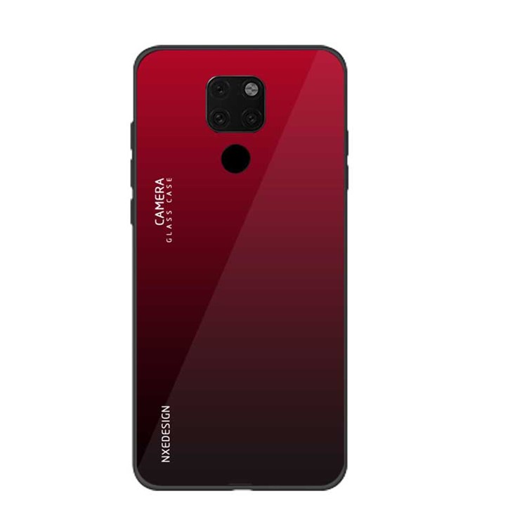 NXE Tempered Glass Back + TPU Cell Phone Case for Huawei Mate 20 - Red-1