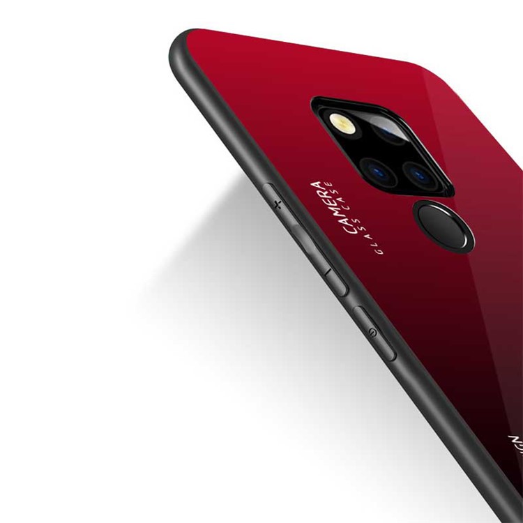 NXE Tempered Glass Back + TPU Cell Phone Case for Huawei Mate 20 - Red-3