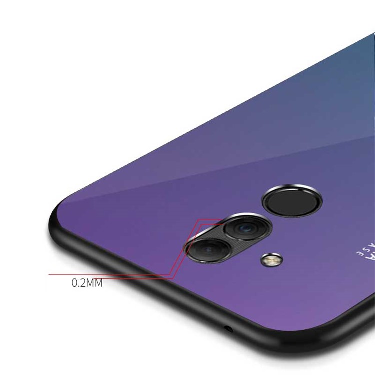 NXE Tempered Glass Back + TPU Hybrid Phone Cover for Huawei Mate 20 Lite - Purple / Blue-4