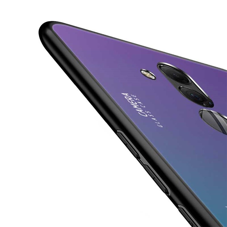 NXE Tempered Glass Back + TPU Hybrid Phone Cover for Huawei Mate 20 Lite - Purple / Blue-5
