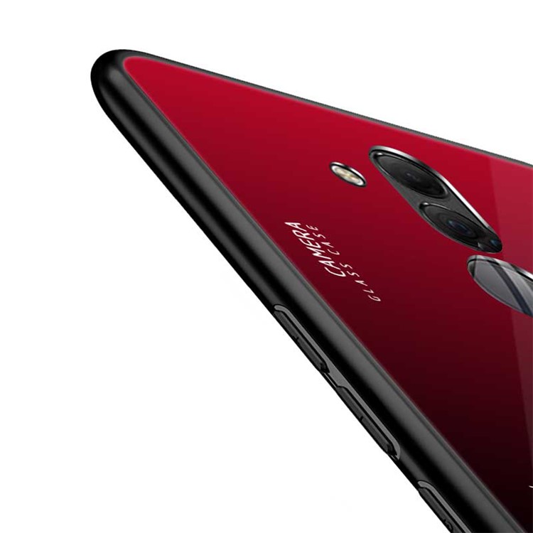 NXE Tempered Glass Back + TPU Hybrid Phone Case for Huawei Mate 20 Lite - Red-5