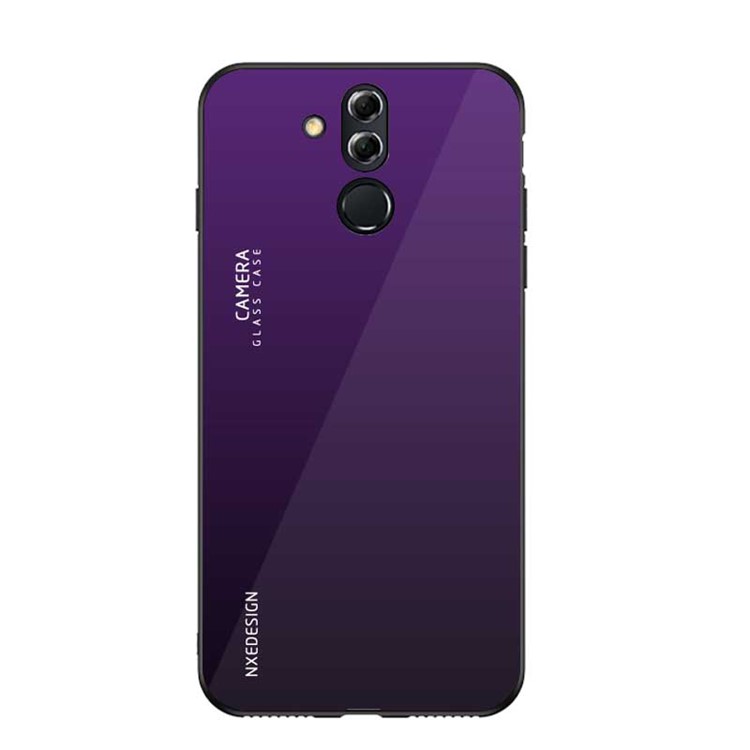 NXE Tempered Glass Back + TPU Cell Phone Cover for Huawei Mate 20 Lite - Purple-1