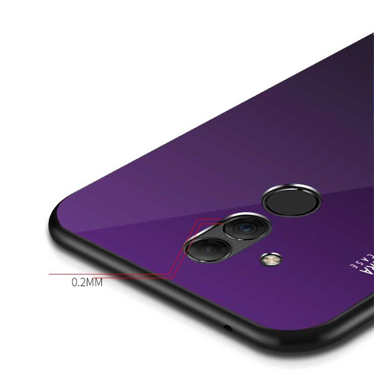 NXE Tempered Glass Back + TPU Cell Phone Cover for Huawei Mate 20 Lite - Purple-4