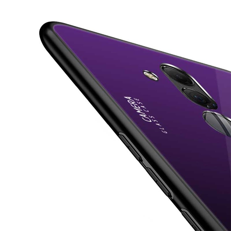 NXE Tempered Glass Back + TPU Cell Phone Cover for Huawei Mate 20 Lite - Purple-5