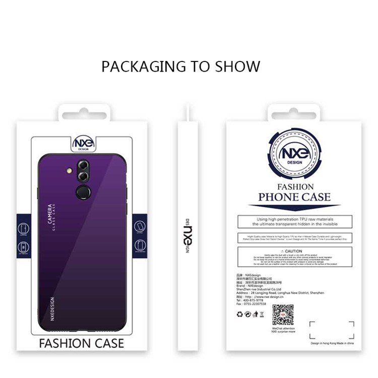 NXE Tempered Glass Back + TPU Cell Phone Cover for Huawei Mate 20 Lite - Purple-6