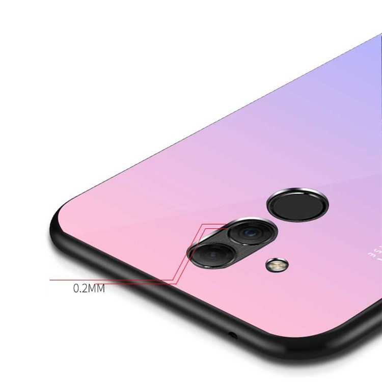 NXE Tempered Glass Back + TPU Mobile Phone Shell for Huawei Mate 20 Lite - Light Purple-4