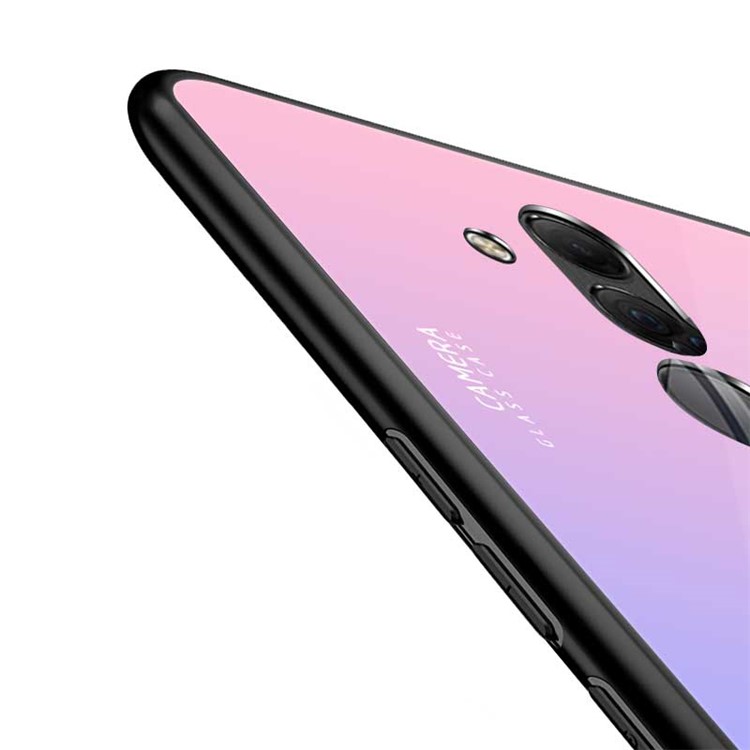 NXE Tempered Glass Back + TPU Mobile Phone Shell for Huawei Mate 20 Lite - Light Purple-5