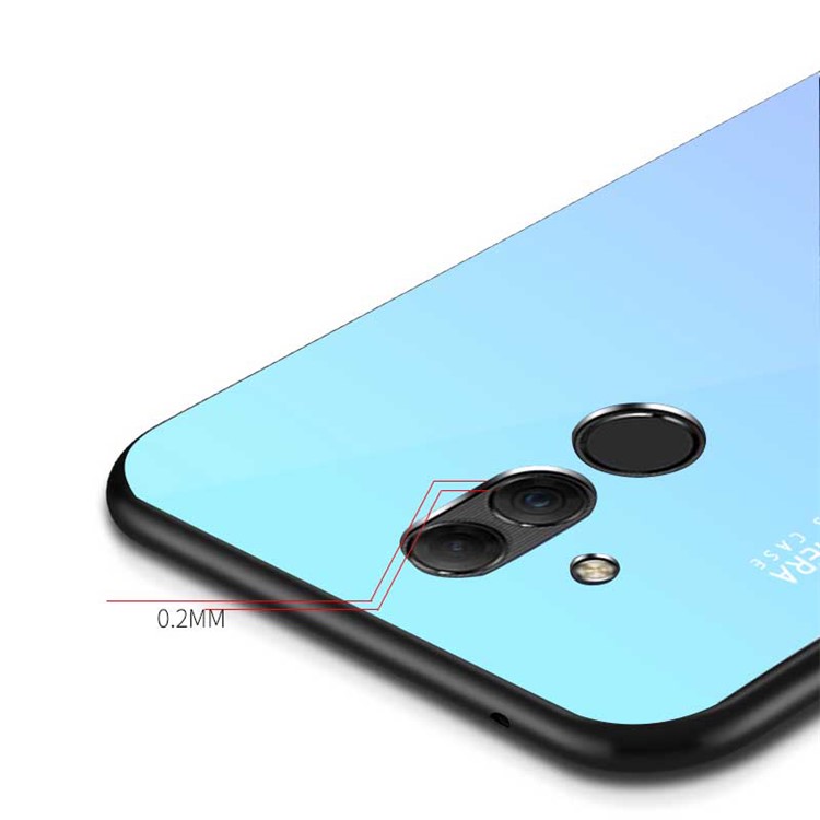 NXE Tempered Glass Back + TPU Phone Accessory Case for Huawei Mate 20 Lite - Baby Blue-4