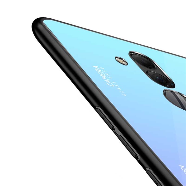 NXE Tempered Glass Back + TPU Phone Accessory Case for Huawei Mate 20 Lite - Baby Blue-5