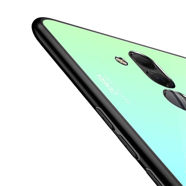 NXE Tempered Glass Back + TPU Hybrid Protection Cover for Huawei Mate 20 Lite - Green-5