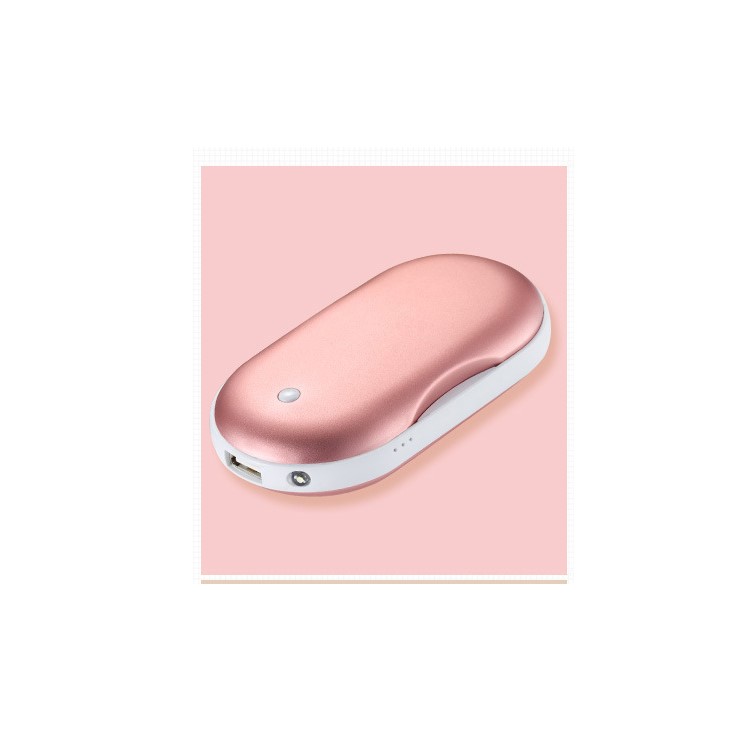 Rechargeable Hand Warmer Massager Power Bank Charger 5200mAh with Flashlight - Pink-1