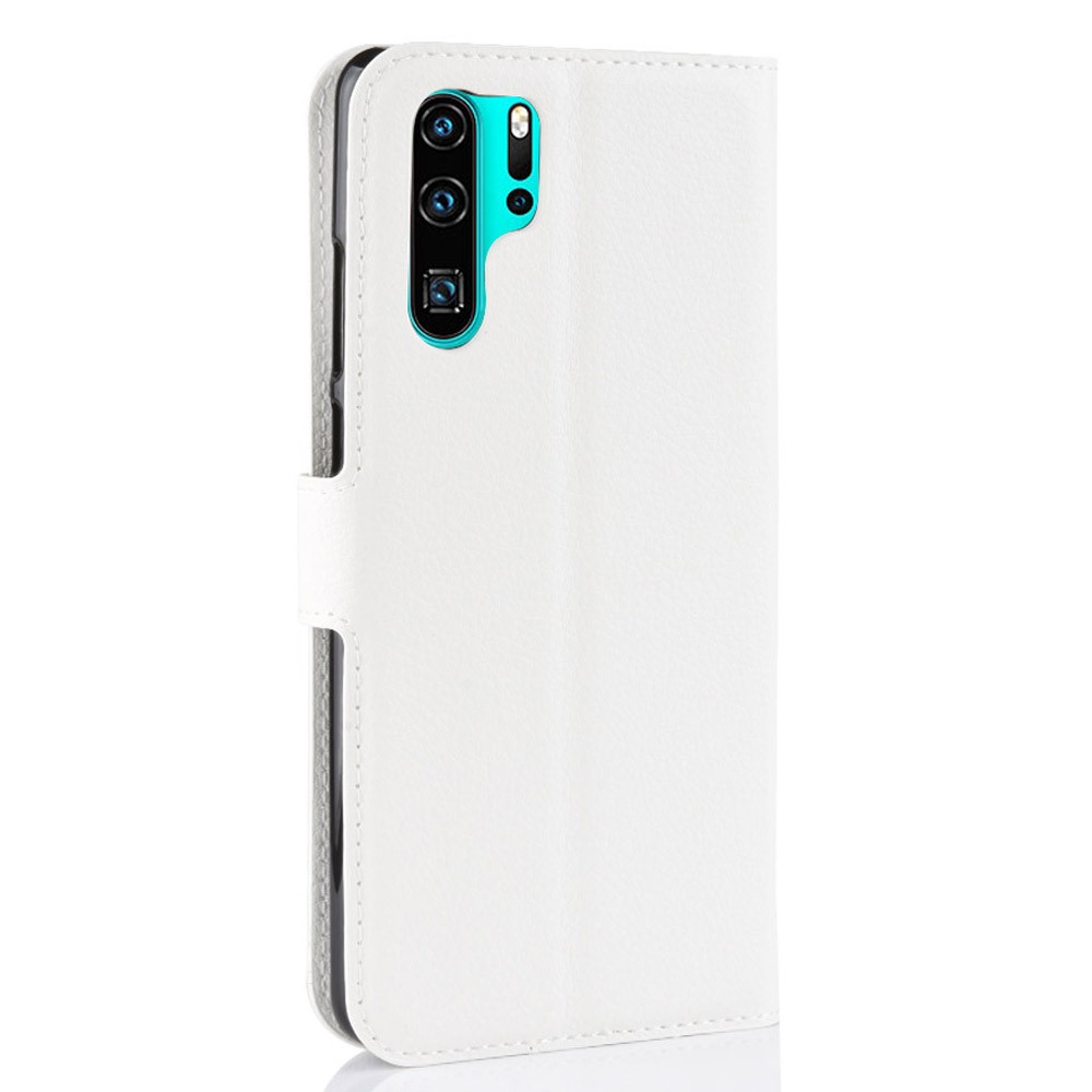 Litchi Texture Wallet Leather Protection Shell for Huawei P30 Pro - White-3