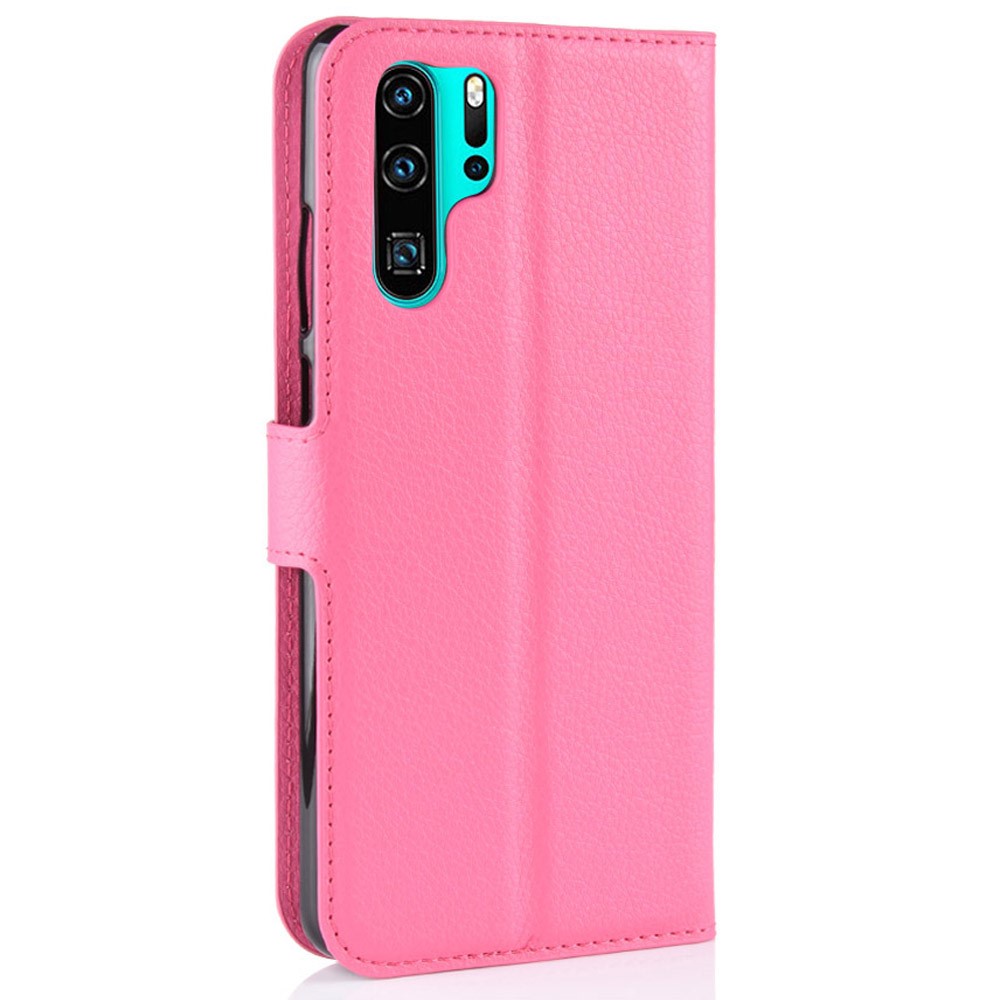 Litchi Texture Wallet Leather Protection Casing for Huawei P30 Pro - Rose-3