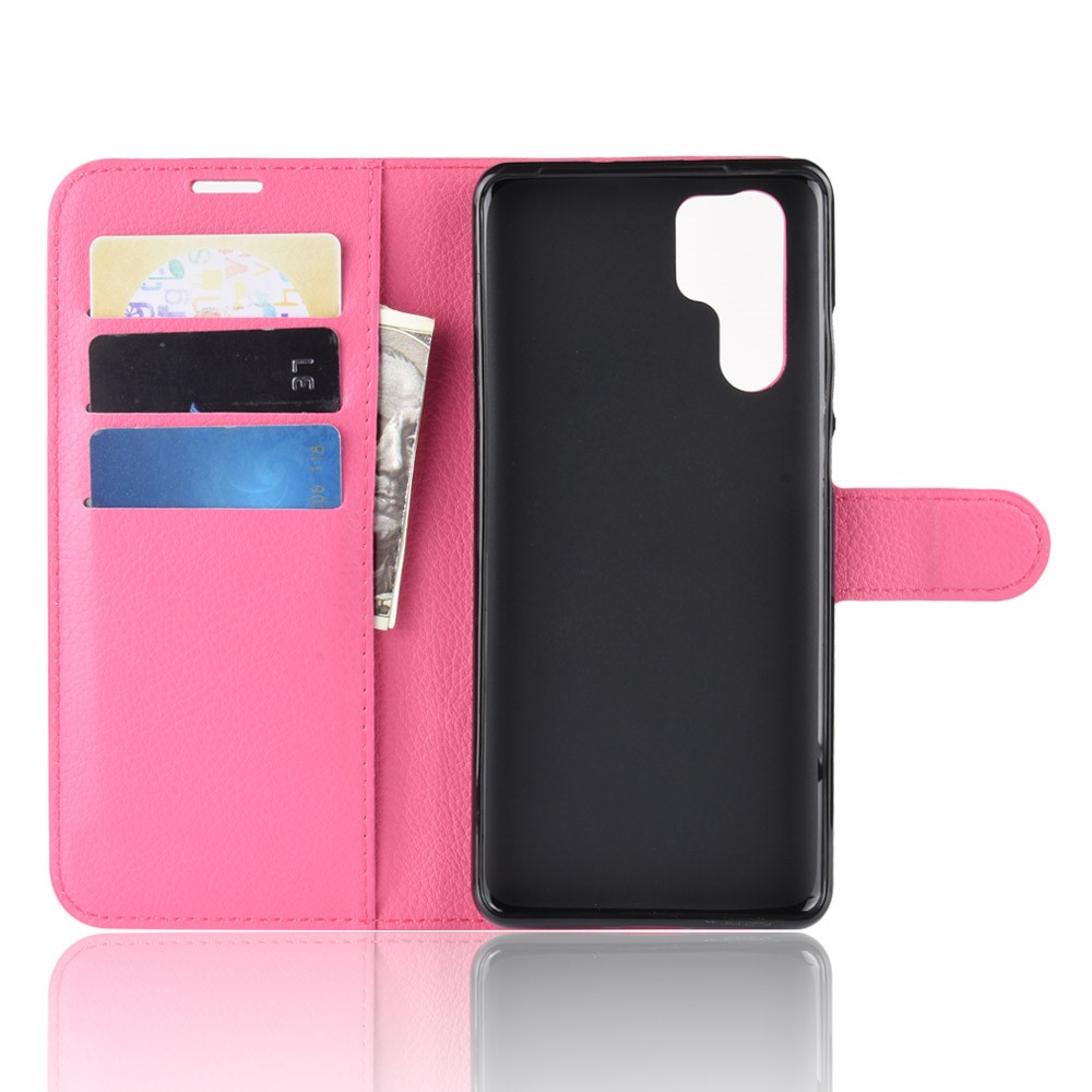 Litchi Texture Wallet Leather Protection Casing for Huawei P30 Pro - Rose-4