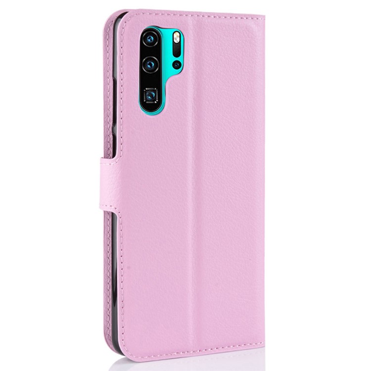 Litchi Texture Wallet Leather Phone Cover for Huawei P30 Pro - Pink-3