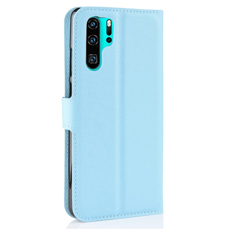 Litchi Texture Wallet Leather Mobile Shell for Huawei P30 Pro - Blue-3