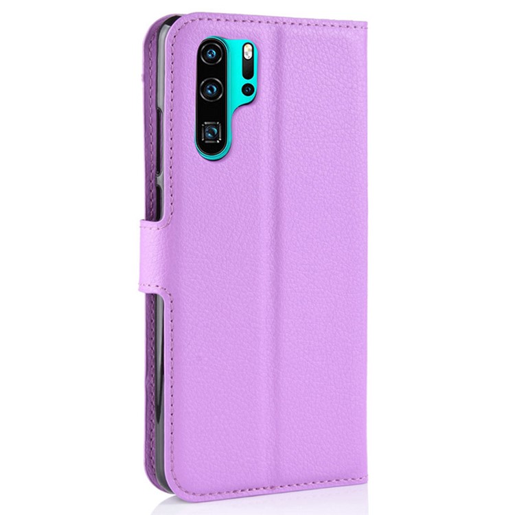 Litchi Texture Wallet Leather Cellphone Shell for Huawei P30 Pro - Purple-3
