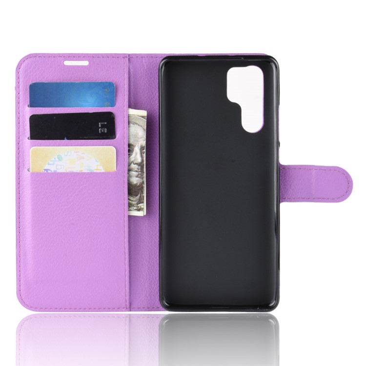 Litchi Texture Wallet Leather Cellphone Shell for Huawei P30 Pro - Purple-4