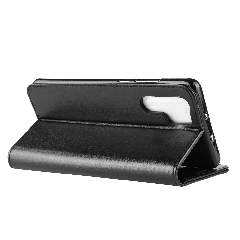 Crazy Horse Magnetic Stand Wallet Leather Téléphone Mobile de Téléphone Mobile Pour Huawei P30 Pro - le Noir