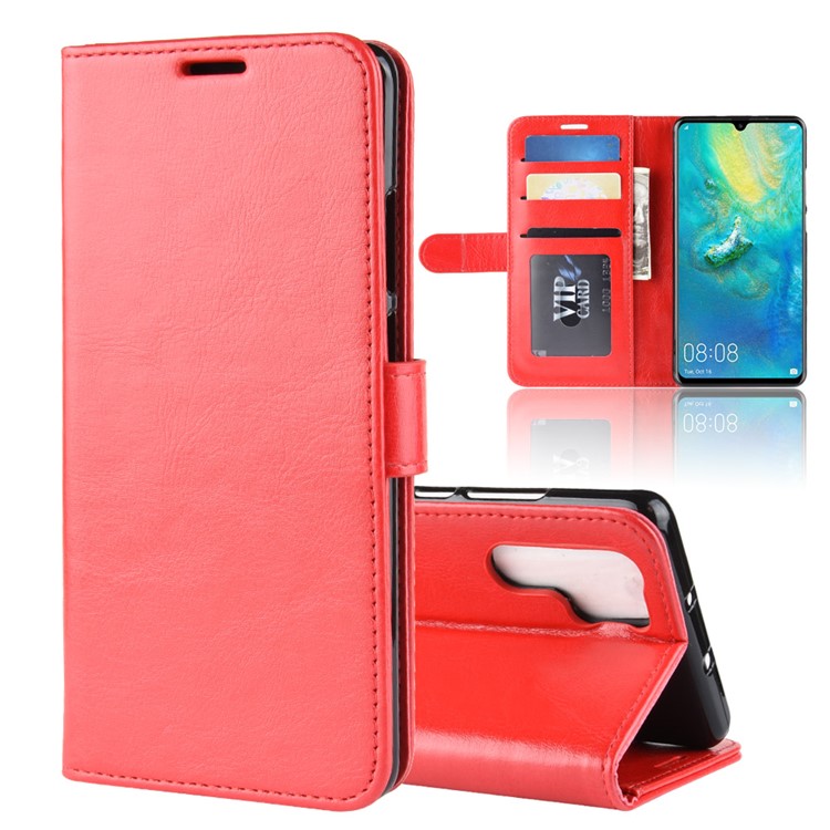 Crazy Horse Magnetic Stand Wallet Leather Mobile Phone Cover for Huawei P30 Pro - Red-1