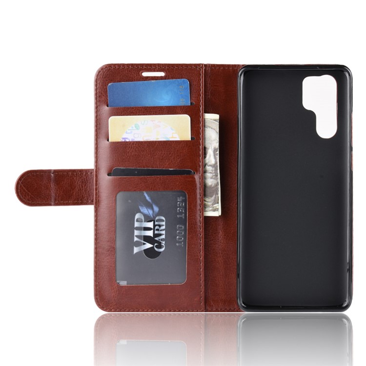 Crazy Horse Magnetic Stand Wallet Leather Cellphone Cover for Huawei P30 Pro - Brown-6