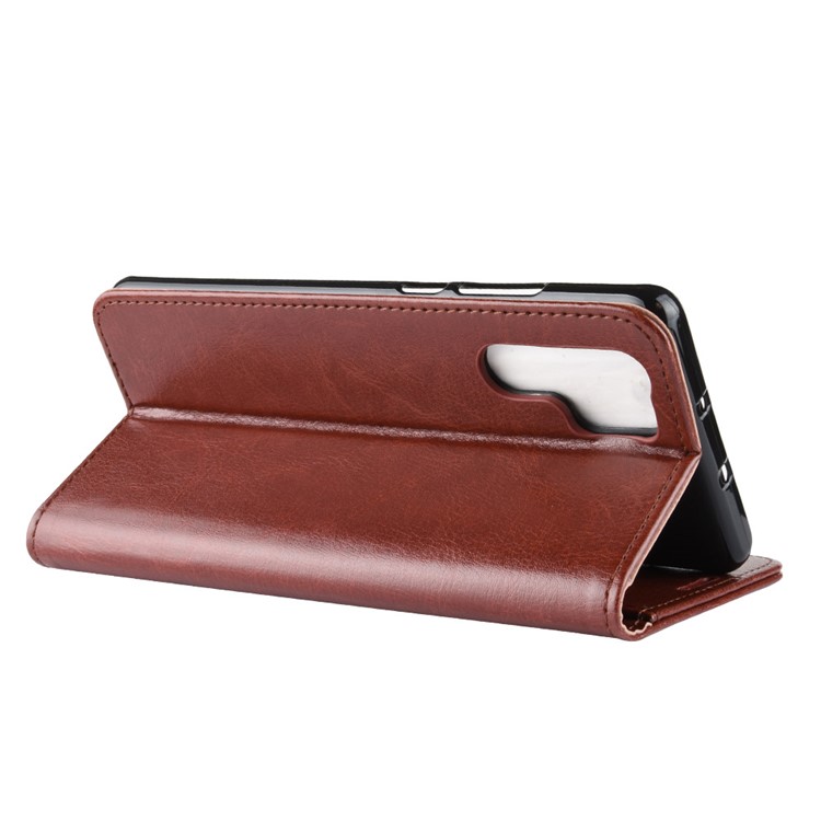 Crazy Horse Magnetic Stand Wallet Leather Cellphone Cover for Huawei P30 Pro - Brown-8
