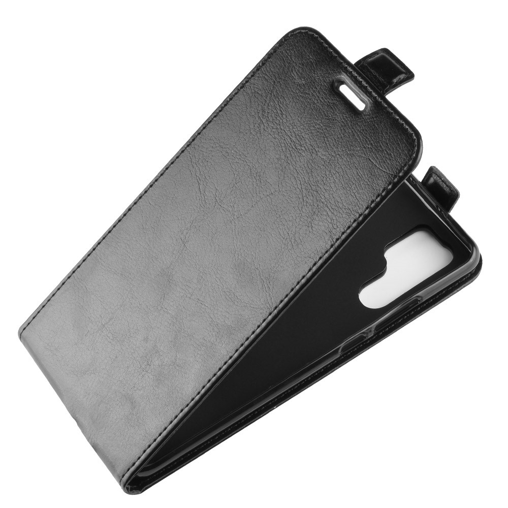 Crazy Horse Flip Flip Leather Card Behor Fase Para Huawei P30 Pro - Negro