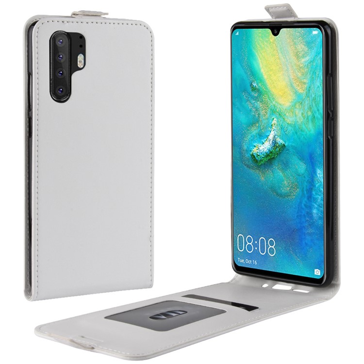 Crazy Horse Vertical Flip Leather Protection Cover for Huawei P30 Pro - White-1