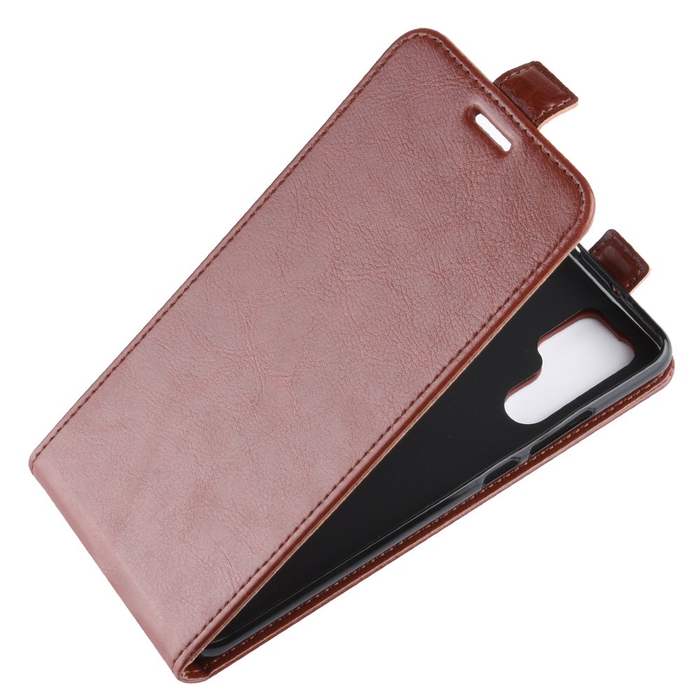 Crazy Horse Vertikales Flip Leder Mobile Case Für Huawei P30 Pro - Braun