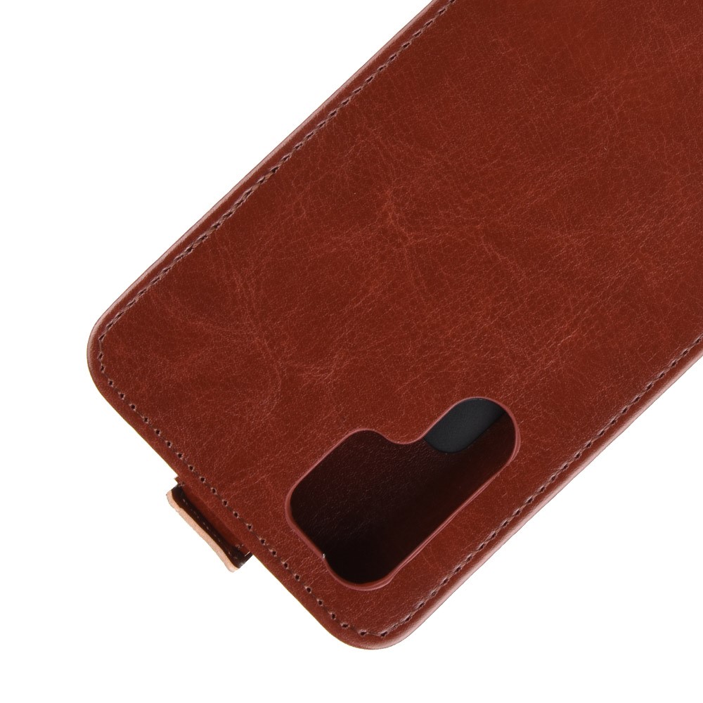 Crazy Horse Vertical Flip Leather Mobile Basing Pour Huawei P30 Pro - Brun