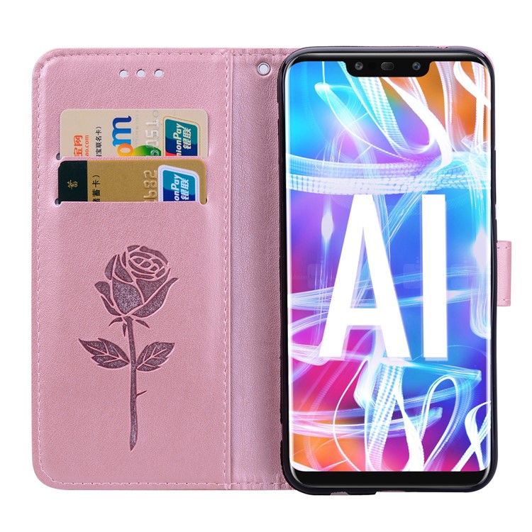 HAT PRINCE Imprinted Rose Wallet Leather Phone Case for Huawei Mate 20 Lite - Pink-5